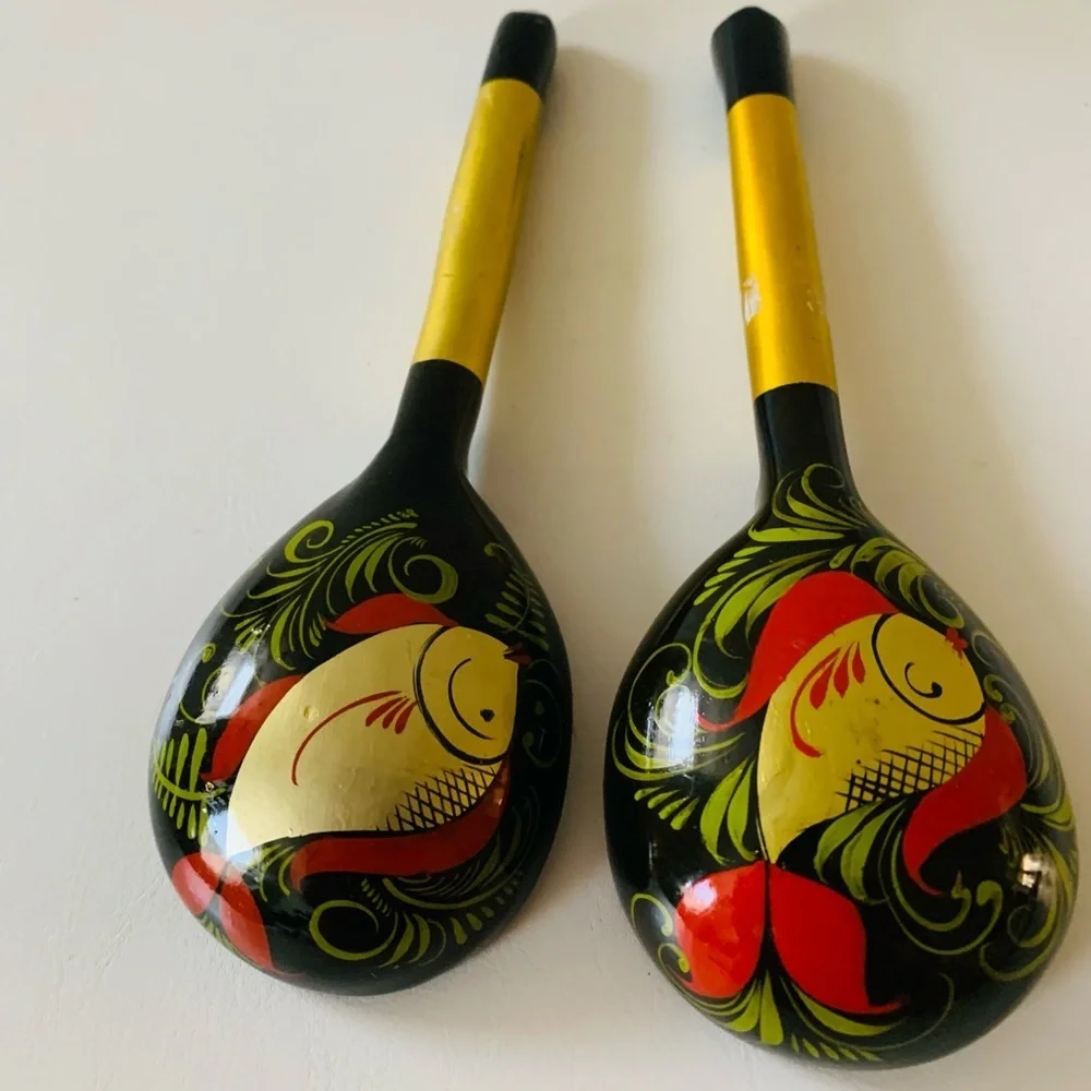 Hand painted wooden spoons
